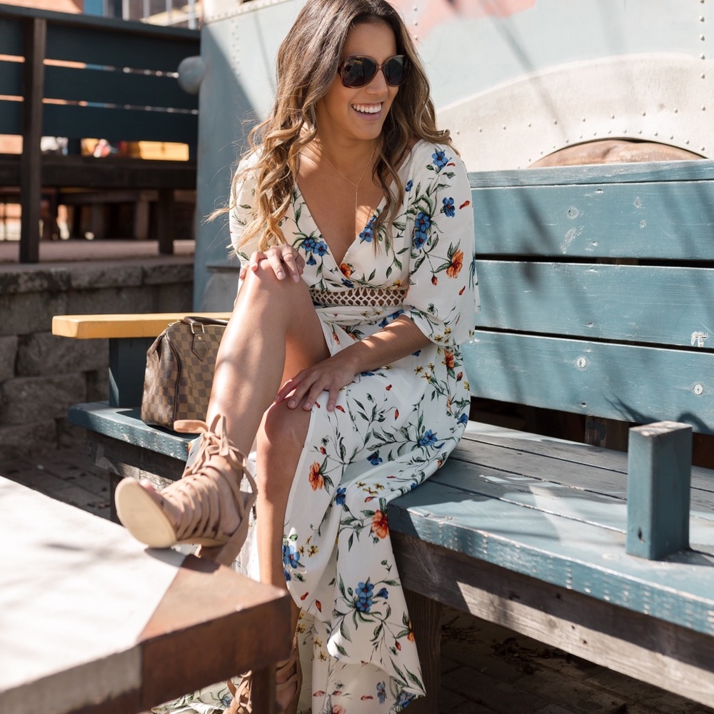 Floral high low dress